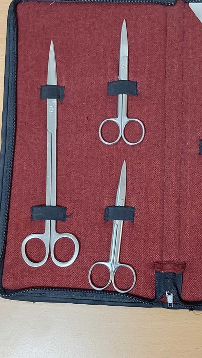 Tesouras poda plantas de aquário com estojo (Case) pinça espátula rede