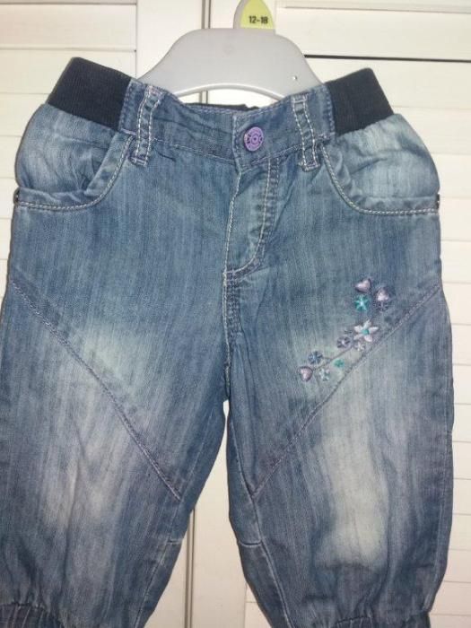 CUBUS spodnie pumpy jeansy z haftem r.80+ CUDO!