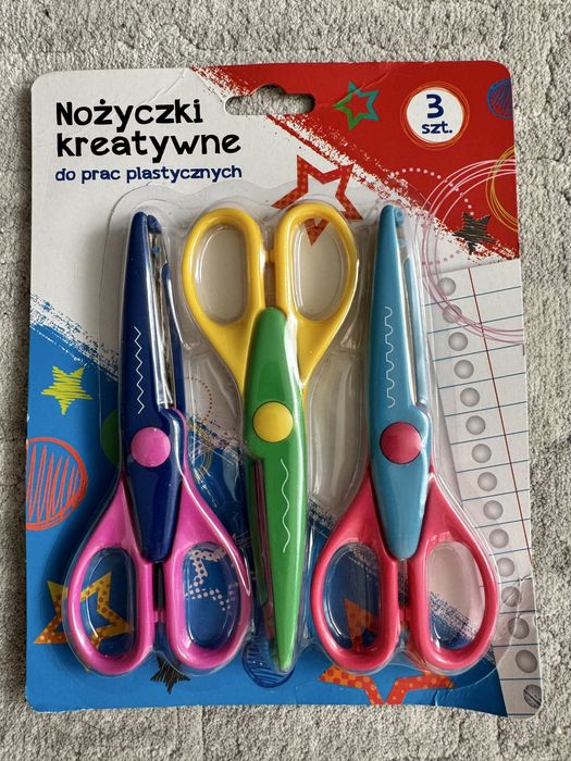 Nożyczki kreatywne do prac plastycznych, 3 szt., nowe