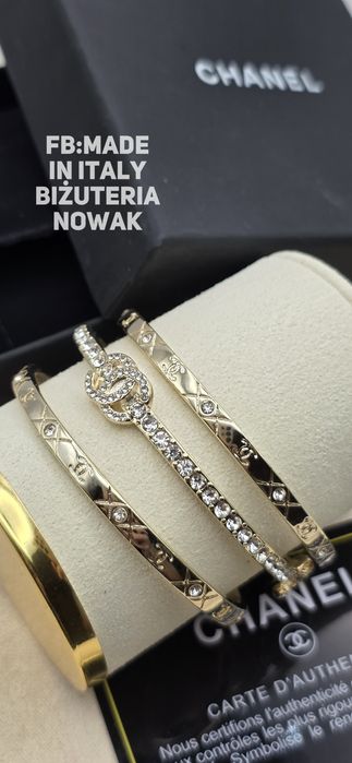 Bransoletka chanel cyrkonie 3sztuki