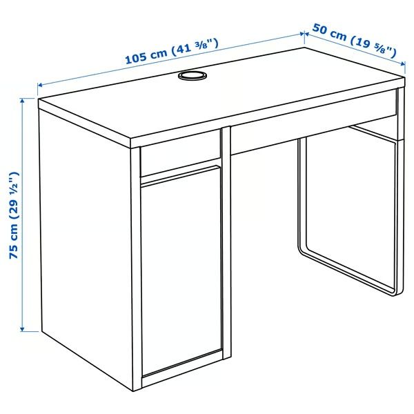 Biurko IKEA Micke + organizer + fotel