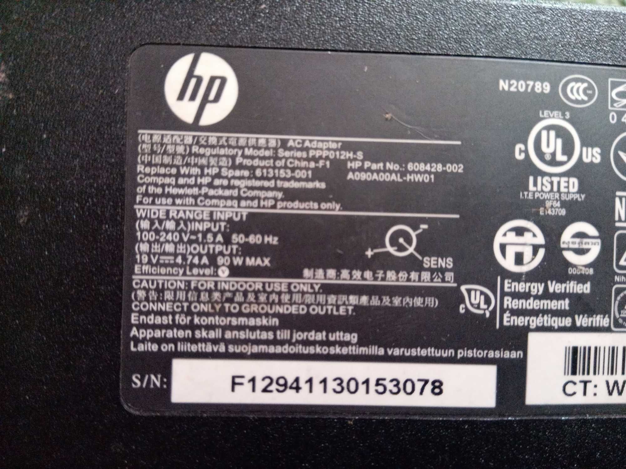 блок питания (зарядка) для HP PPP012H-S 19В 4.74А 90Вт 7,4x5мм+PIN