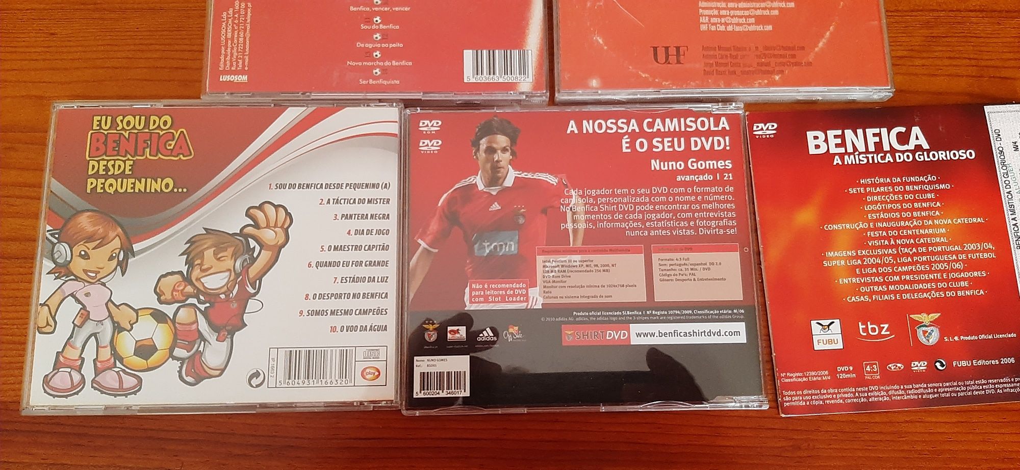 5 cds/2 dvds do slb/ Benfica/2 monopolios