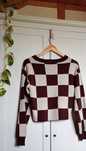 Sweter brązowo-biały z H&M