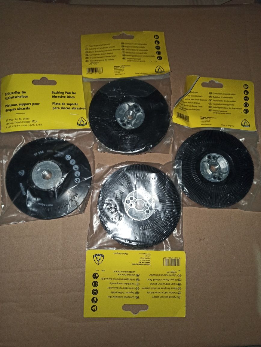 Фіброві круги 3М Cubitron, Klingspor 125мм та опорні диски до них