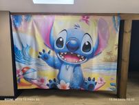 Tło Stich urodziny backdrop kurtyna ścianka tło