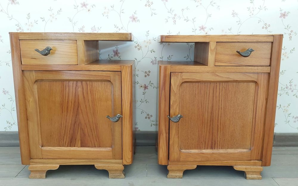 Dwie szafki nocne nakastliki art deco po renowacji