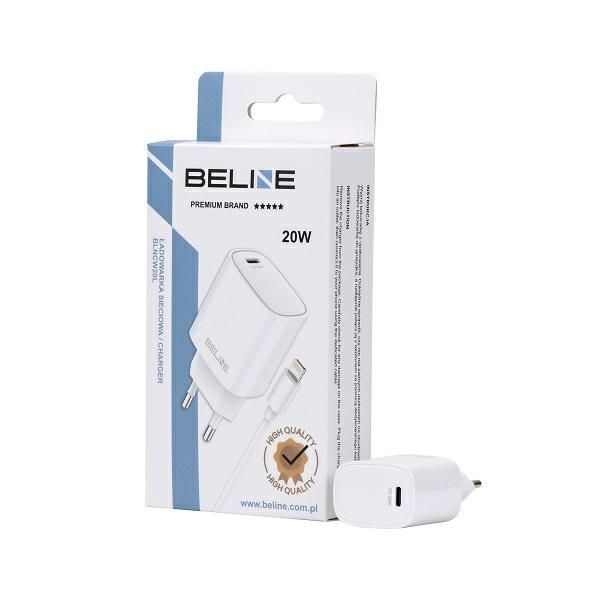 Beline Ład. Siec. 1X Usb-C 20W + Kabellightning Biała /White Pd3.0