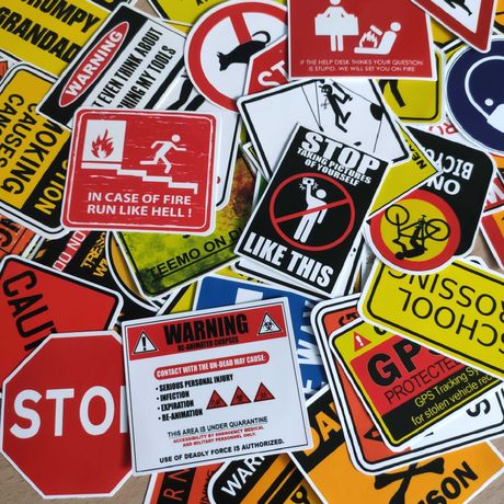 Autocolantes Stickers Avisos Warning