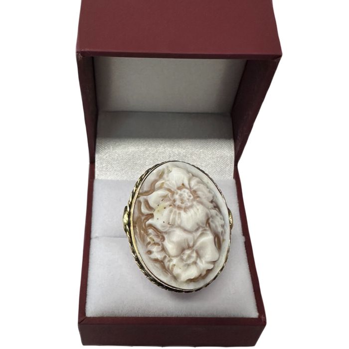 Srebrny pierścionek z Kamea , srebro pr.800 ITALY