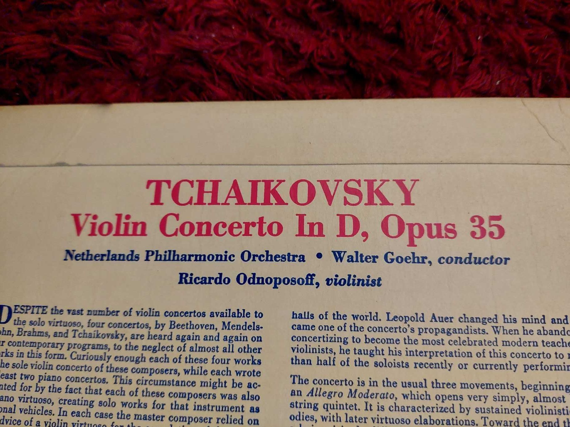 Płyta winylowa / Piotr Czajkowski / Violin Concerto / winyl
