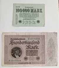 zestaw banknotów 100000 marek 1923 , 2 szt , Niemcy