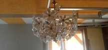 Okazja Duża lampa złota do salonu kwiatki
