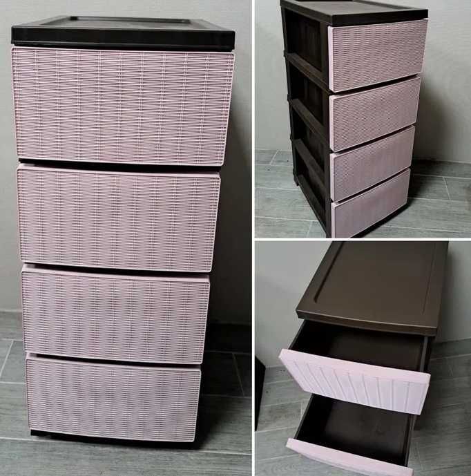 Комод Ротанг пластиковий 4 яруси R-Plastic 86.5×44.5×34.5 см