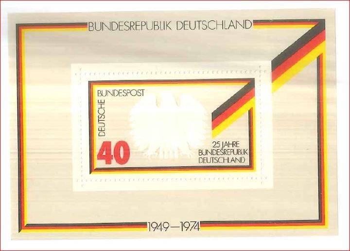 Znaczki pocztowe - Briefmarken Gedenkblatt 25 Jahre BRD