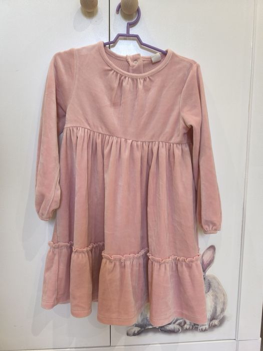 Cool Club różowa sukienka welurowa 98