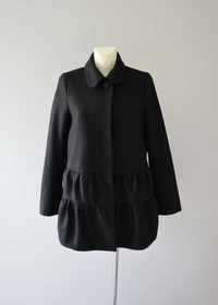 COS czarny krótki płaszcz wełna kaszmir wool cashmere premium 34 XS