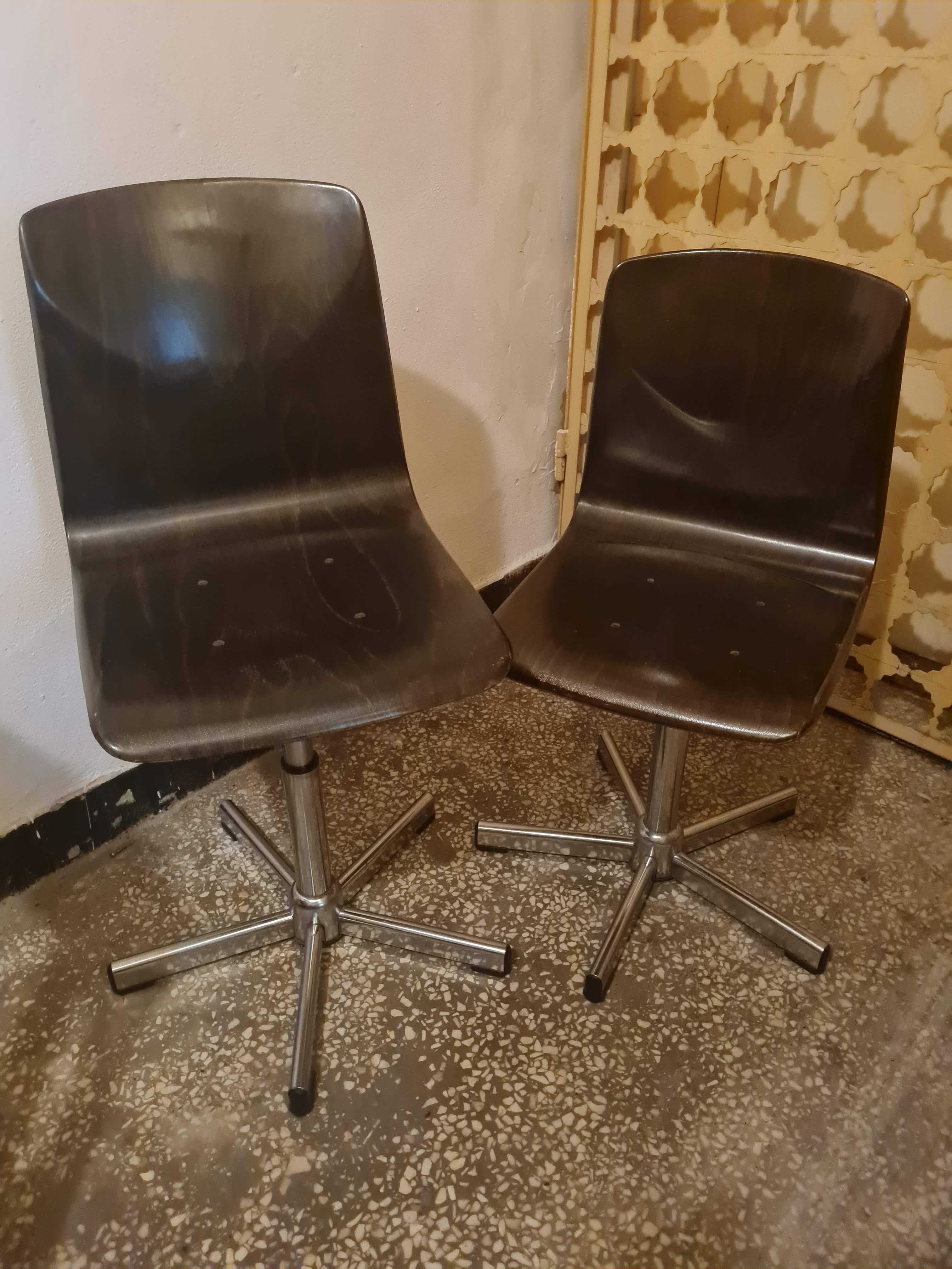 Krzesło obrotowe vintage,gięta sklejka lata 60,mid century
