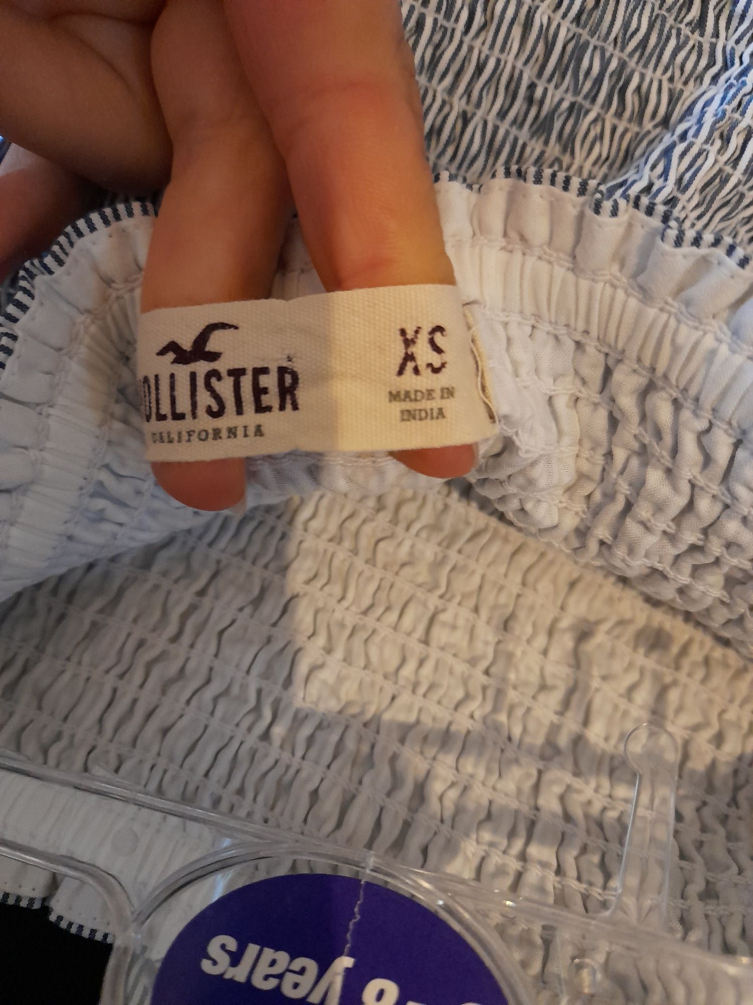 Sukienka bez ramiączek w paseczki niebieskie marynarska hollister xxs