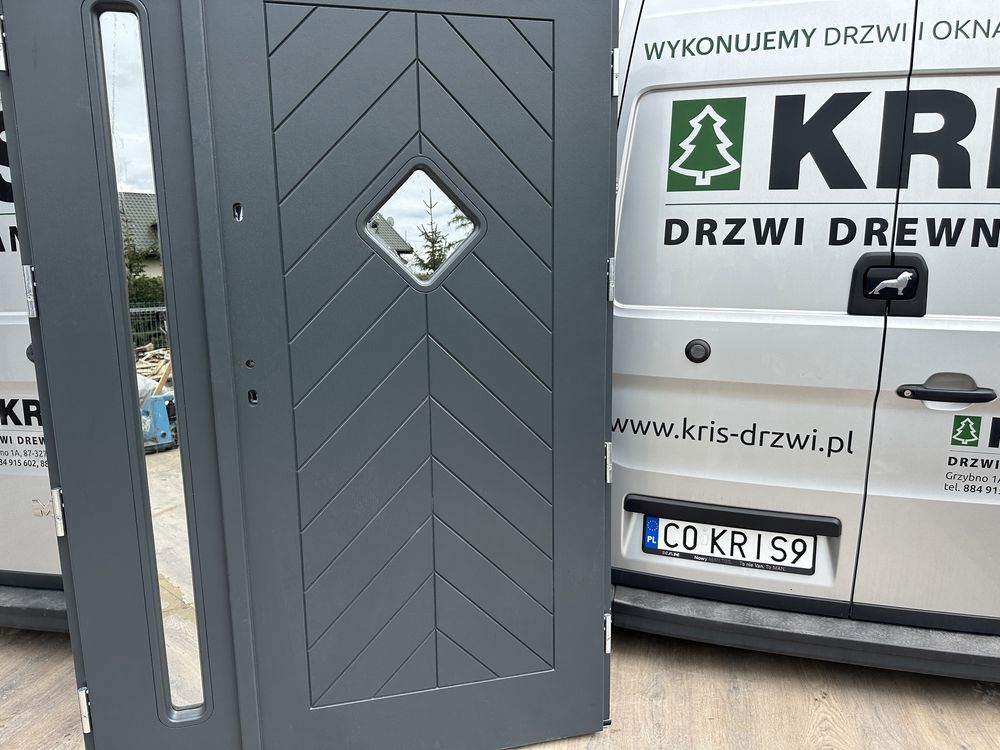 Drzwi zewnętrzne OD RĘKI dwuskrzydłowe  drewniane Cała Polska montaż