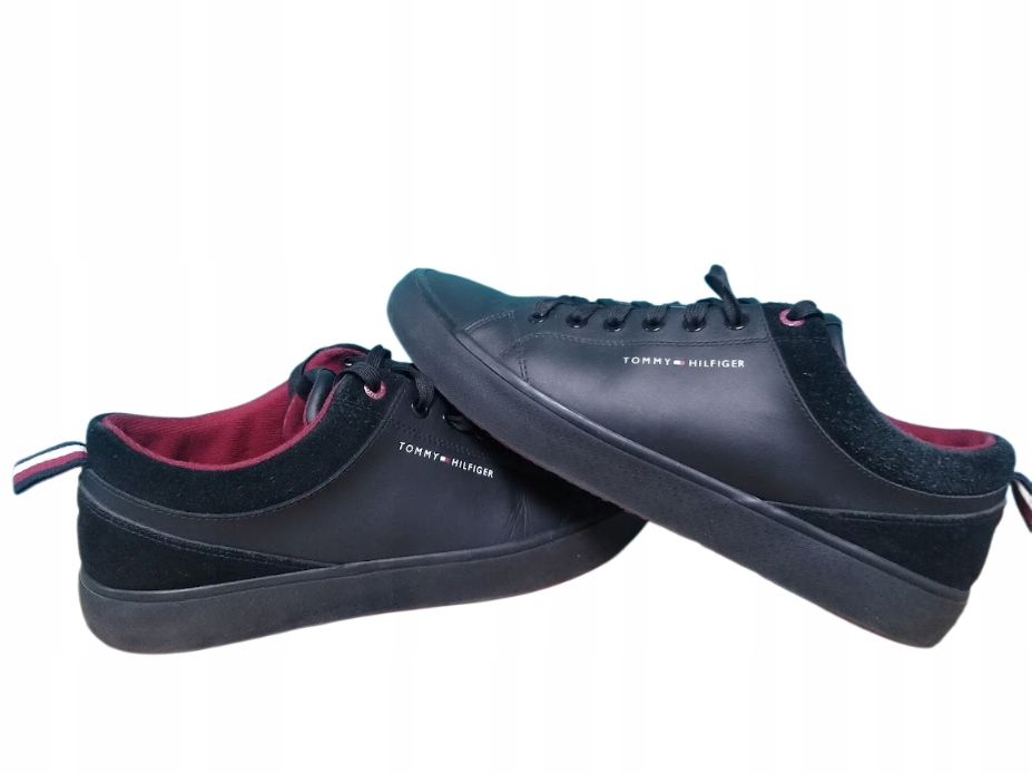 Tommy Hilfiger 43 Buty Męskie Hi Vulc Cleat Low Lth  Czarne T253