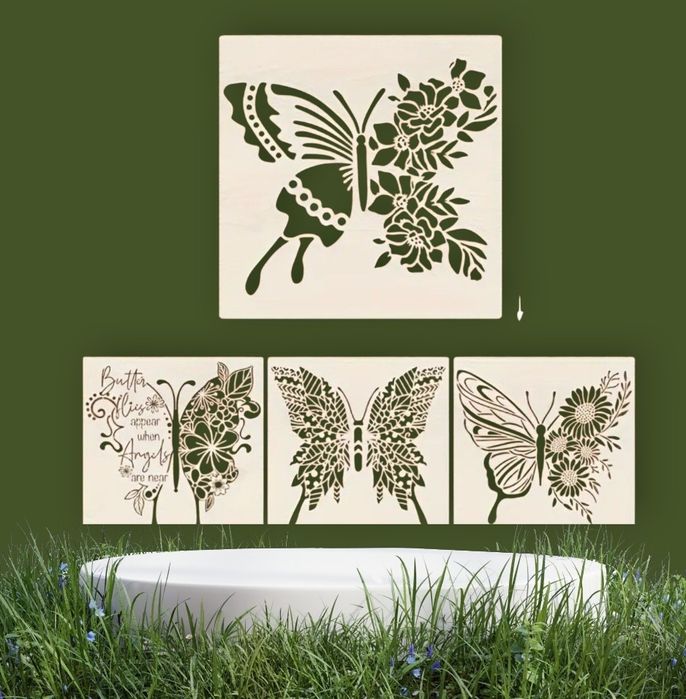 Zestaw 4szt Szablonów,  malarski, DIY, crapbookingu, tynk ozdobny