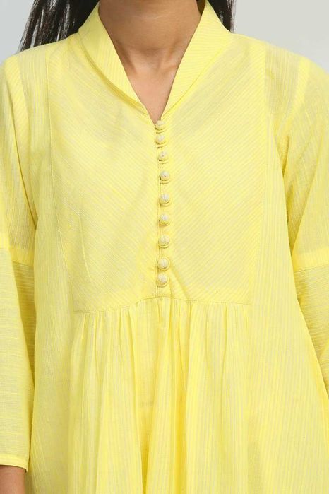 Nowa indyjska tunika XXL 44 bawełna konopia żółty kameez kurta boho