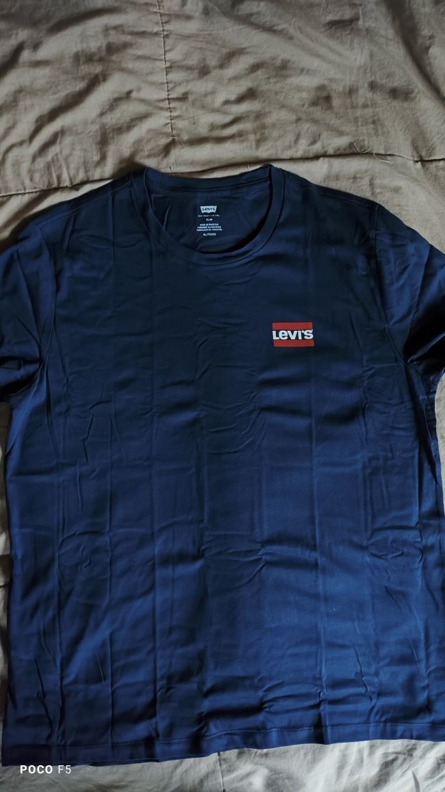 Levi's granatowy t-shirt rozm XL jak L