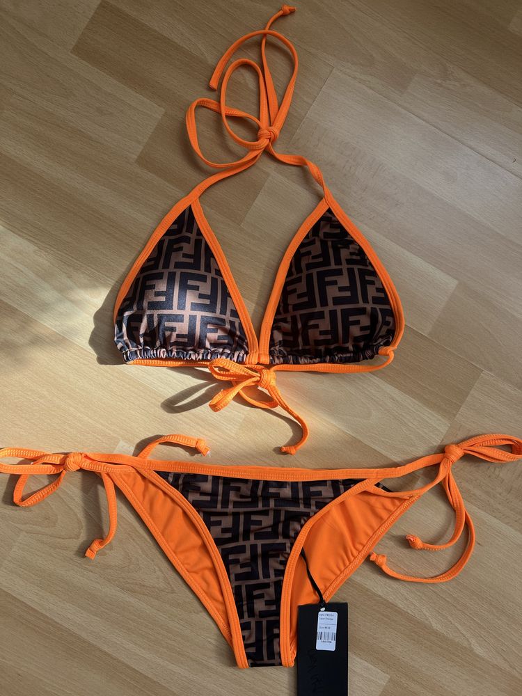 NOWE luksusowe bikini strój kąpielowy Fendi z chustą M/38