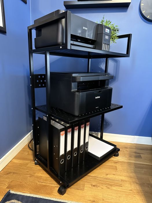 Szafka regał metalowy loft z kółkami na drukarkę segregacja
