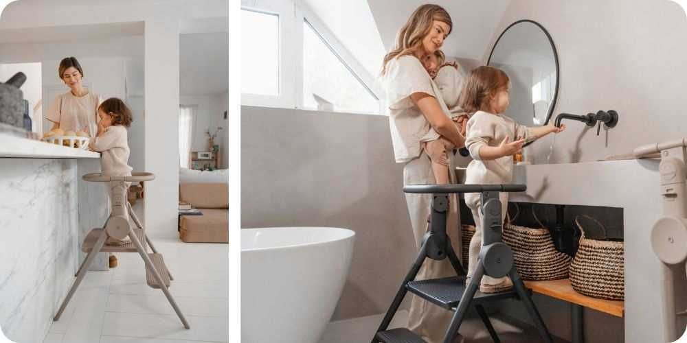 ANEX OZY SHADE Krzesełko do karmienia + leżaczek + kitchen helper Grey