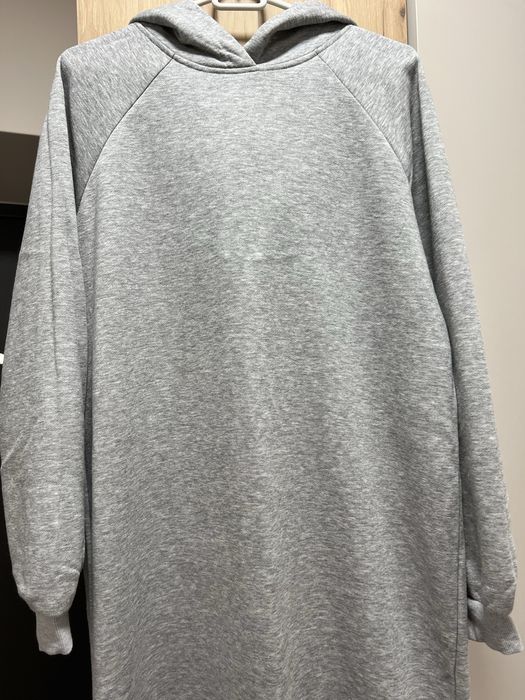 Тепле сіре плаття-худі з капюшоном! Oversize Мяке , затишне й стильне!