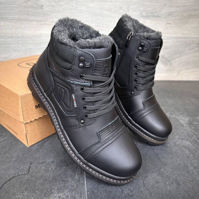 Чоловічі шкіряні зимові ботінки