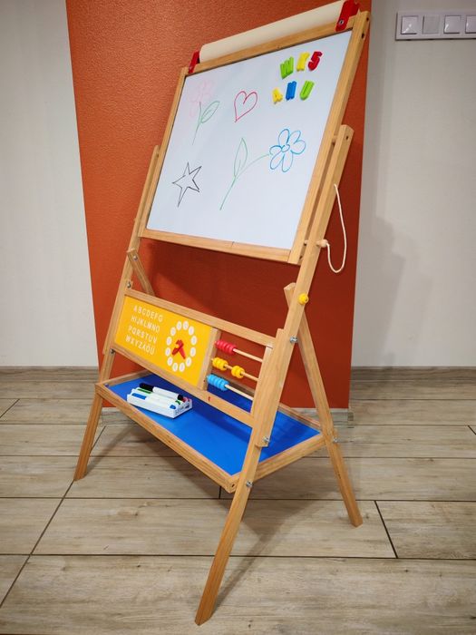 Tablica obrotowa dla dzieci – kredowa + suchościeralna