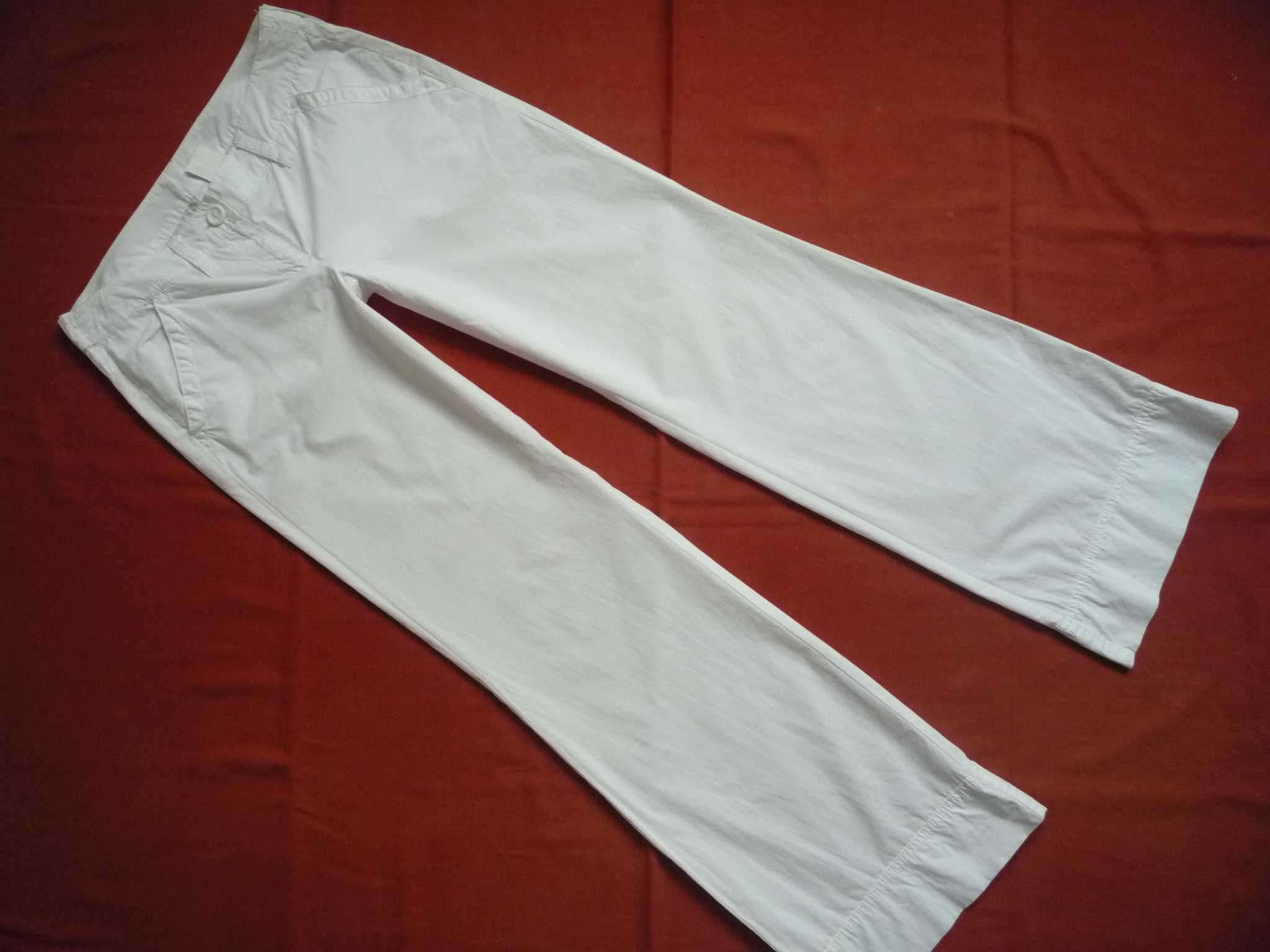 CAMAIEU 36/S Spodnie Rozszerzane Dzwony Białe Bawełna Jak Nowe