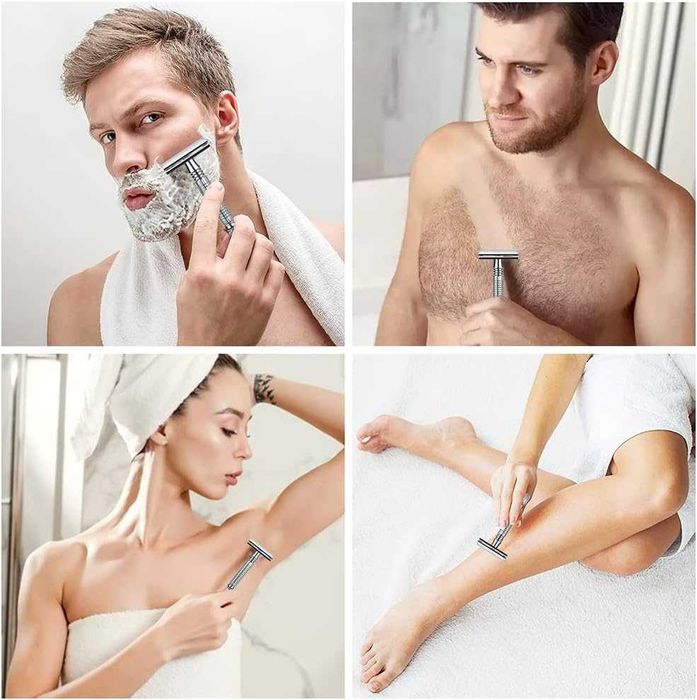 Maszynka do golenia męska Safety Razor stal nierdzewna + 10 ostrzy