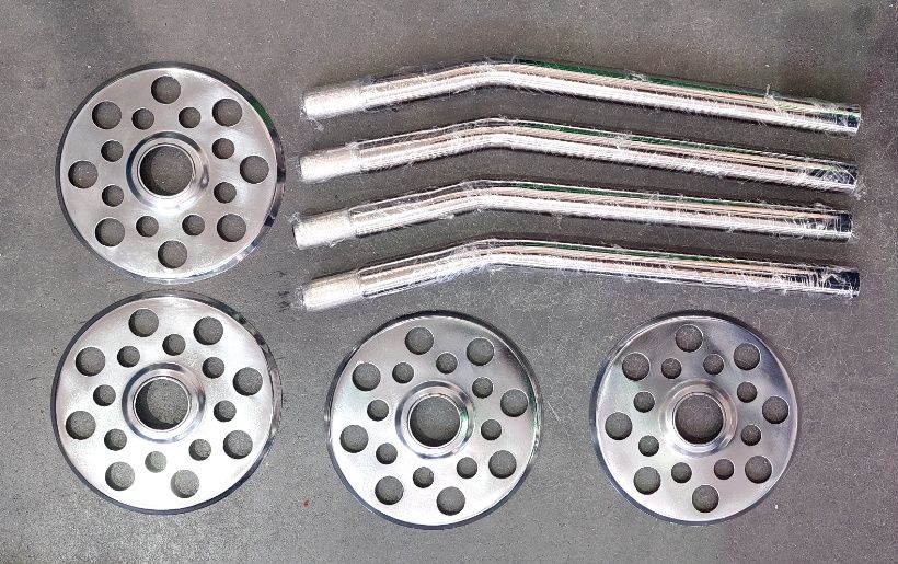 Selim plástico BMX/tampões/espigão curvo cromado/roda cromada