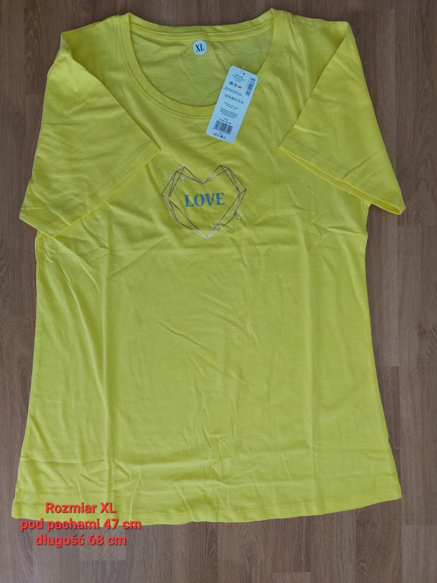T-shirt damski/ żółty - rozmiar XXL