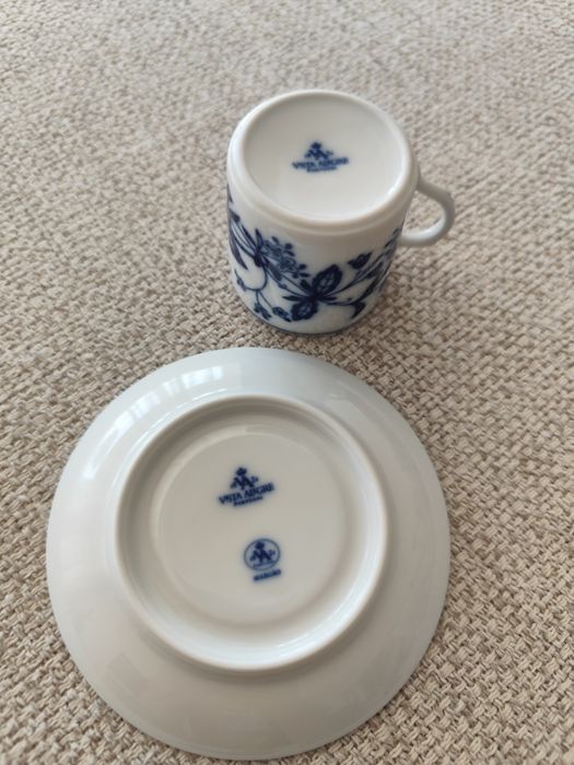 Conjunto Vista Alegre Margão - 6 Chávenas e Pires Impecáveis