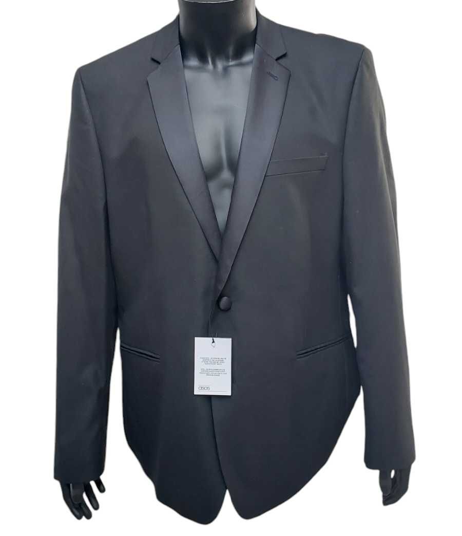 Czarna marynarka z wiskozą ASOS, R. 56