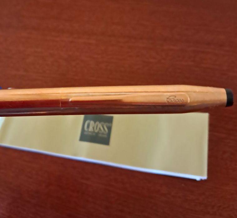 Esferográfica Roller Cross Plaquê Ouro