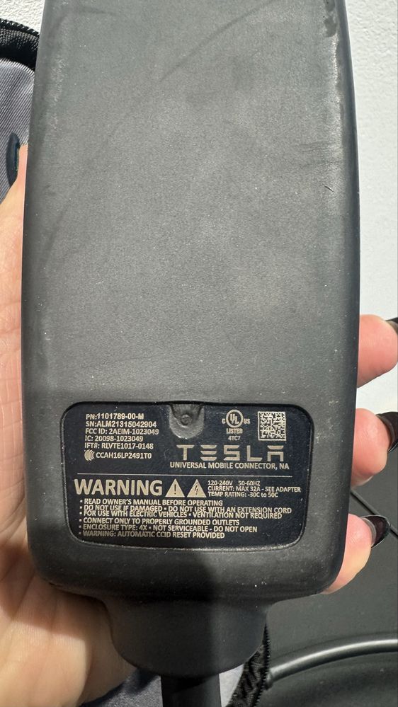 ЗАРЯДКА  ГАРАНТІЯ. ОРИГІНАЛ. Tesla Mobile Connector Gen 2, Америка.