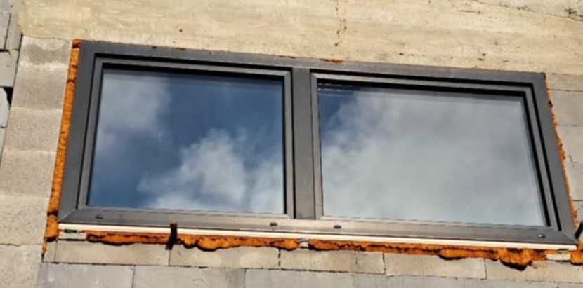 Okno nowe  - demontaż antracyt 3 szyby