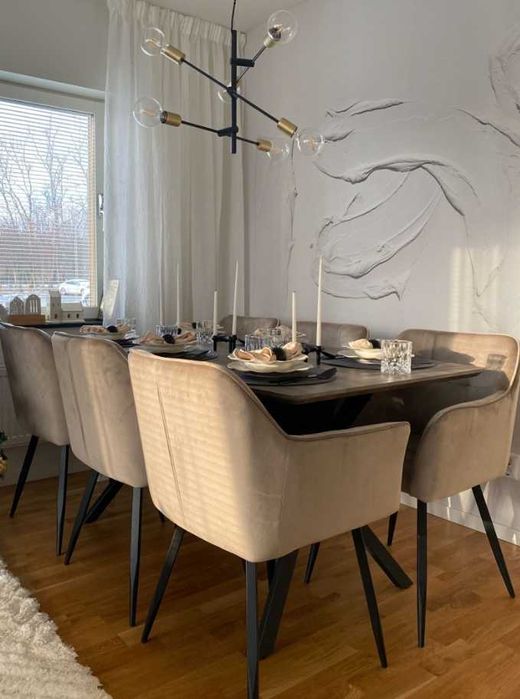 Zestaw 4 Krzeseł Aksamitnych Beliani JASMIN Glamour Taupe (cena/ szt)