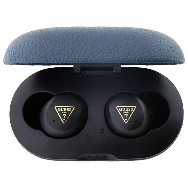 Słuchawki Bluetooth Guess Grained Classic Logo TWS + stacja dokująca -