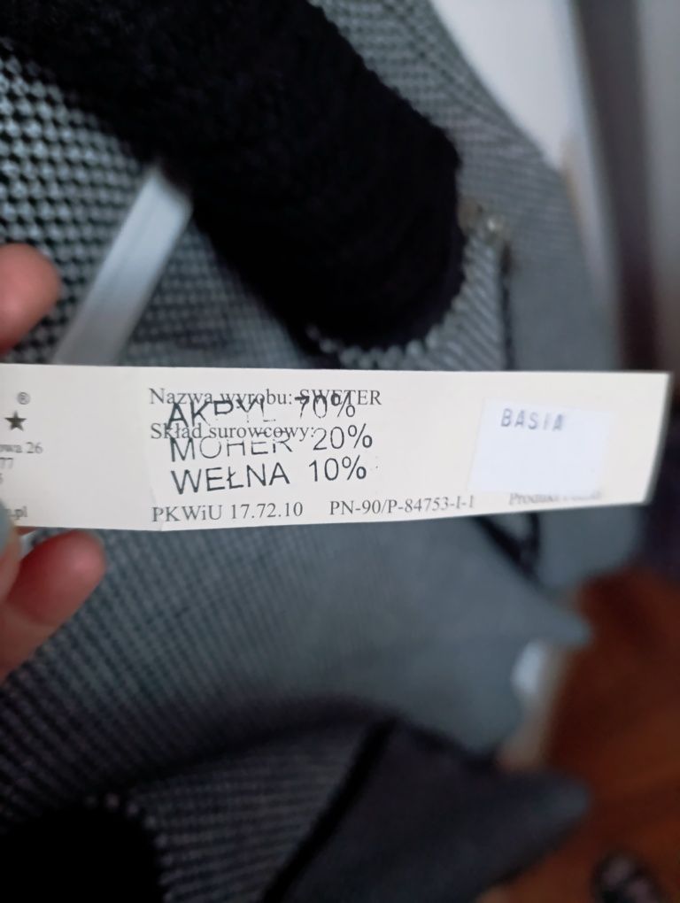 Wdzianko, narzutka kardigan z wełną i moherem