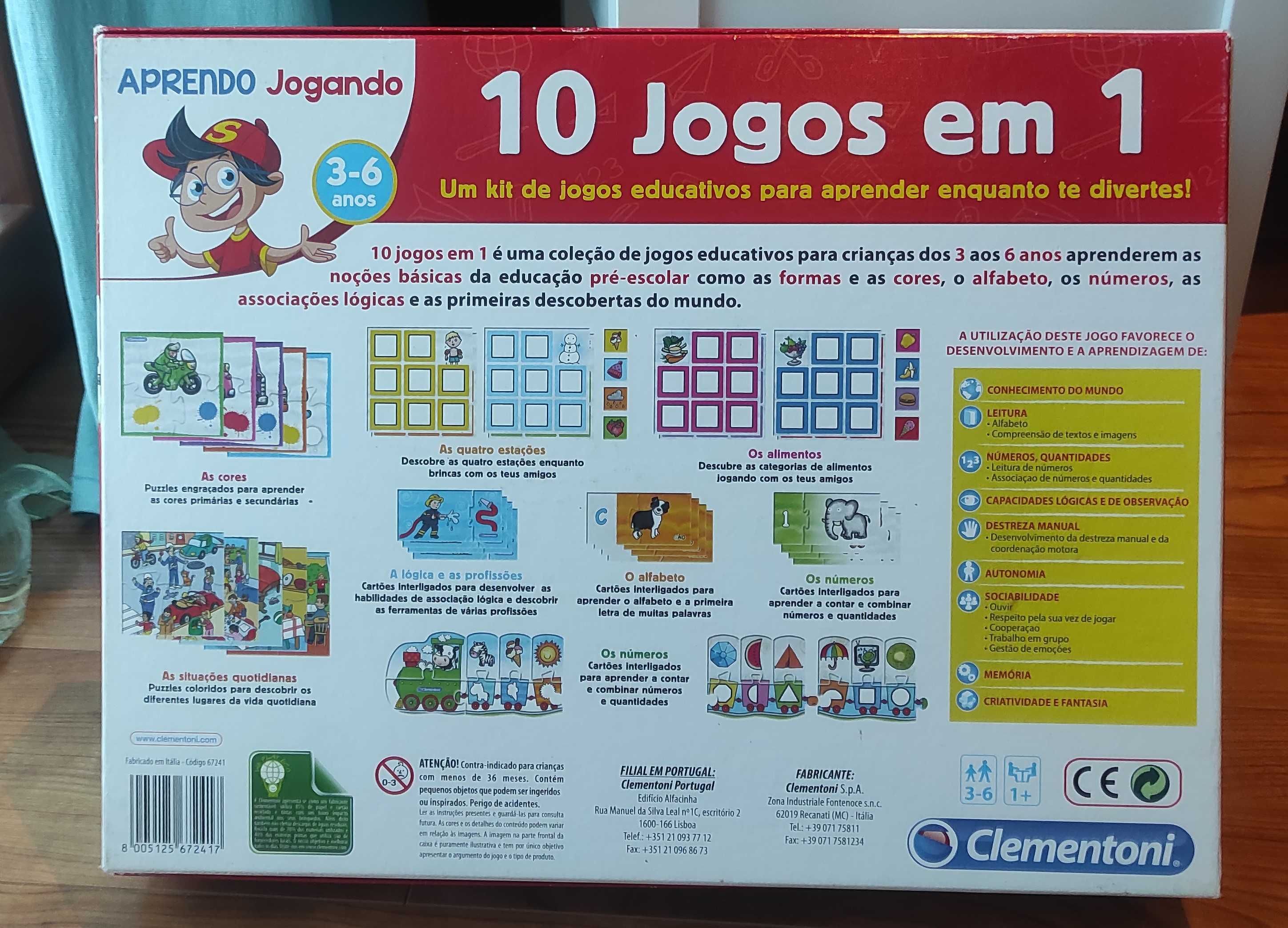 Jogo CLEMENTONI Aprendo Jogando - 10 jogos em 1 (+3 anos)