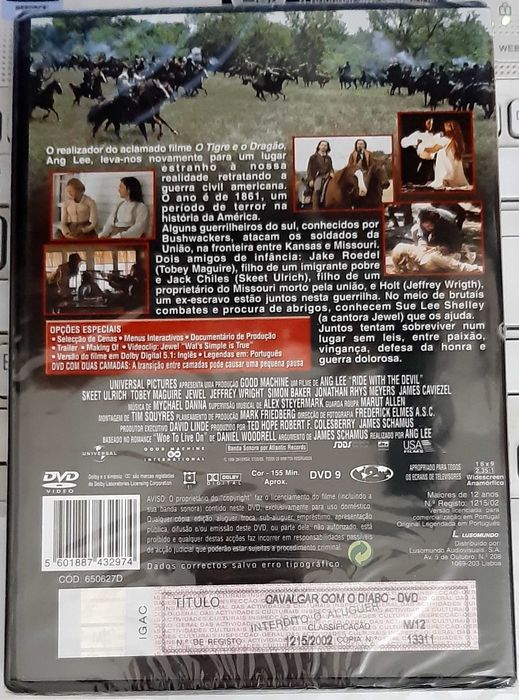 Filme em DVD: Cavalgar com o Diabo (Ang Lee) - NOVO! SELADO!
