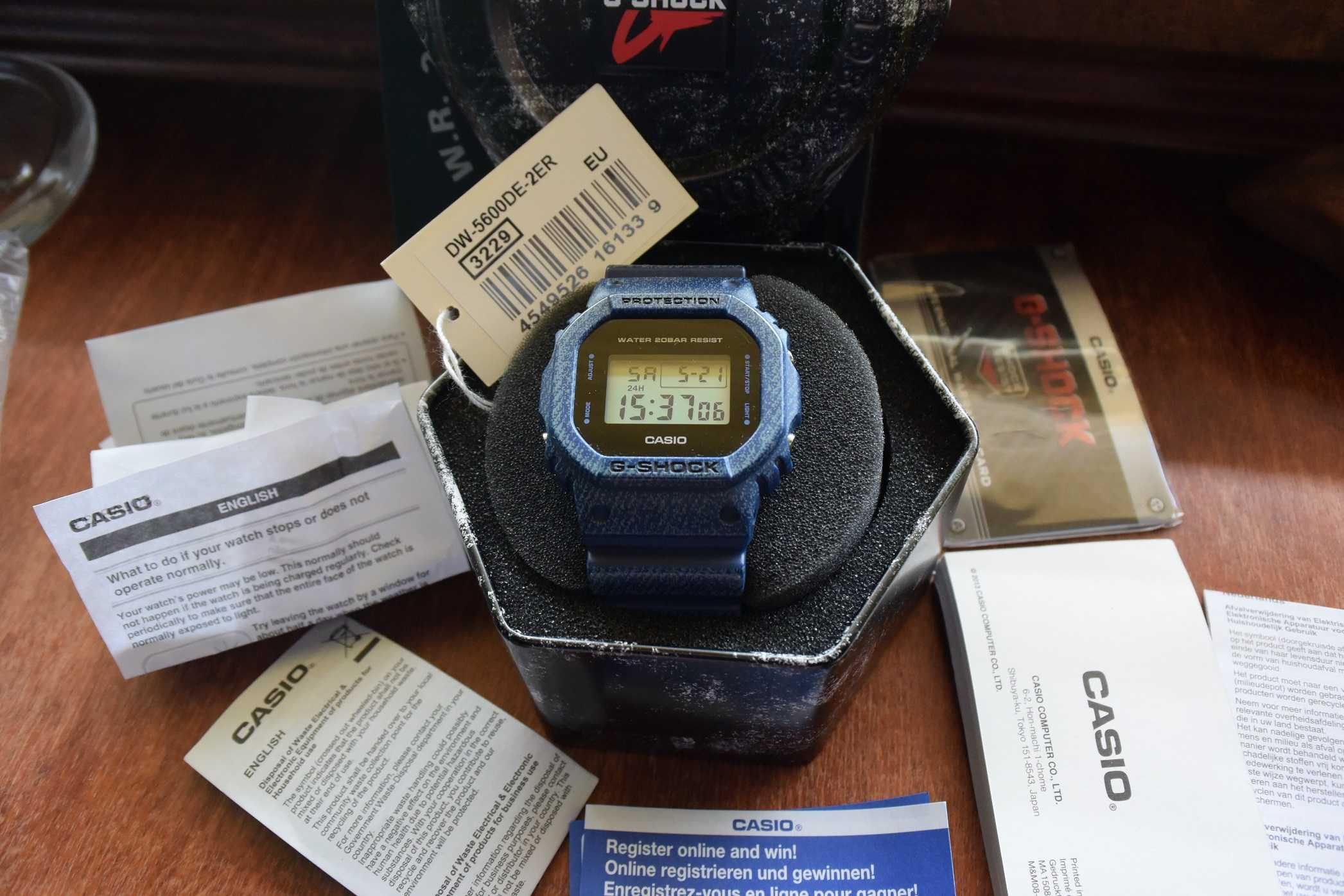 Oryginalny Zegarek CASIO G- SHOCK DW- 5600DE-2ER Jeans