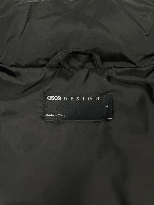 Жилет Asos Design (S / M / L / XL) чорний пуховий дутий чоловічий